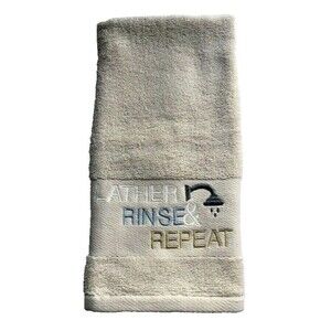 Avanti Hand Towels Set of 2 Lather Rinse Repeat Embroidered Guest Linen Color
